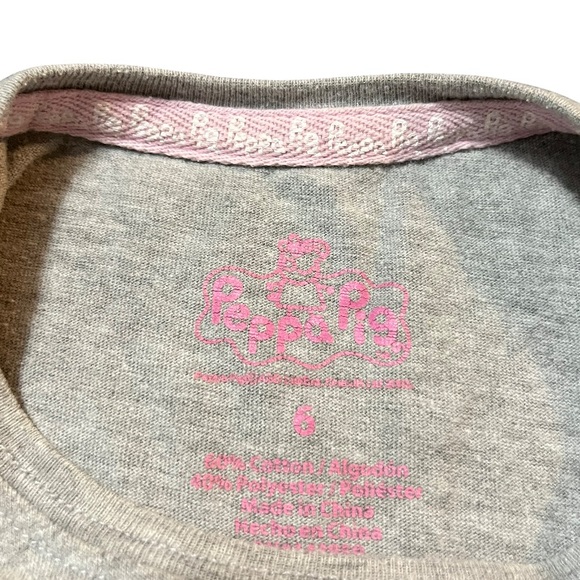 Peppa Pig Shirt Girls graphic tee shirt Size 6 - Picture 3 of 6